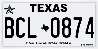 TX license plate BCL0874