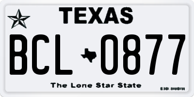 TX license plate BCL0877
