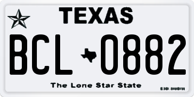 TX license plate BCL0882