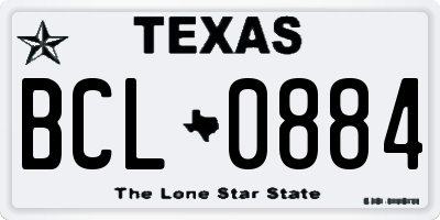 TX license plate BCL0884