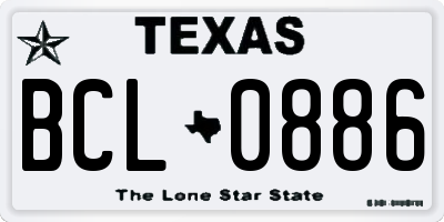 TX license plate BCL0886