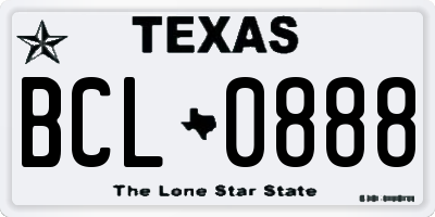 TX license plate BCL0888