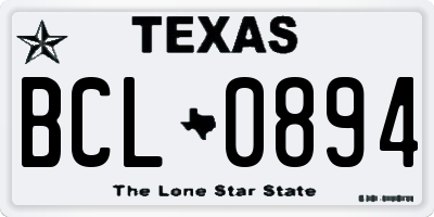 TX license plate BCL0894