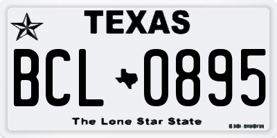 TX license plate BCL0895
