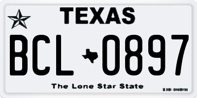 TX license plate BCL0897