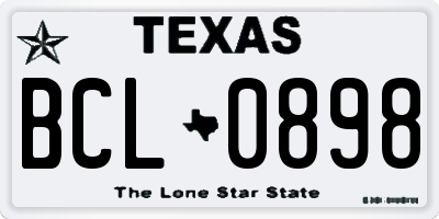 TX license plate BCL0898