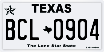 TX license plate BCL0904