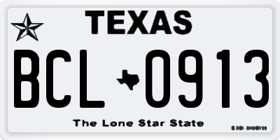 TX license plate BCL0913