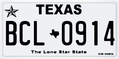 TX license plate BCL0914