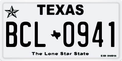 TX license plate BCL0941