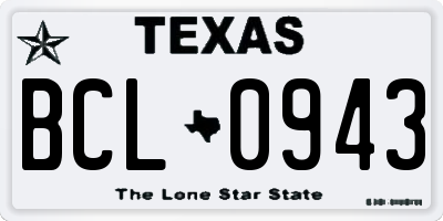 TX license plate BCL0943