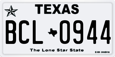 TX license plate BCL0944