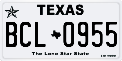 TX license plate BCL0955