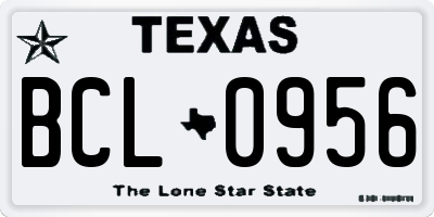 TX license plate BCL0956