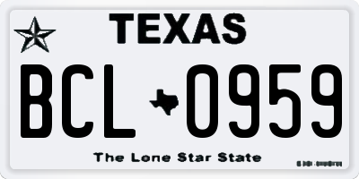 TX license plate BCL0959