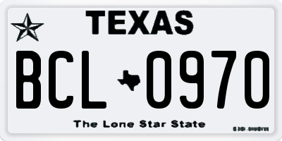 TX license plate BCL0970
