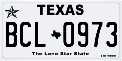 TX license plate BCL0973