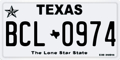 TX license plate BCL0974
