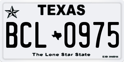 TX license plate BCL0975