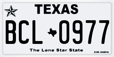 TX license plate BCL0977