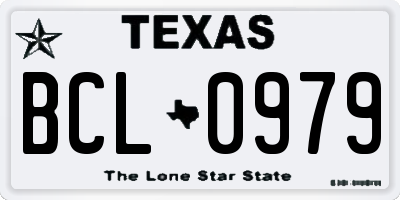TX license plate BCL0979
