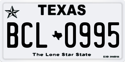 TX license plate BCL0995