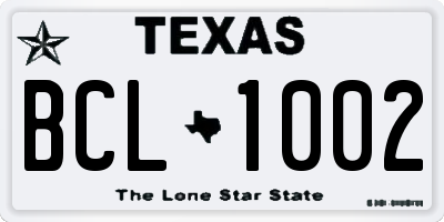 TX license plate BCL1002