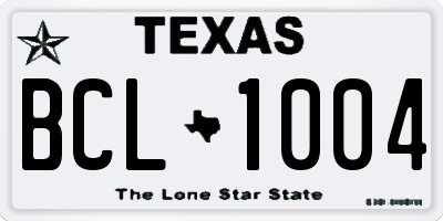 TX license plate BCL1004