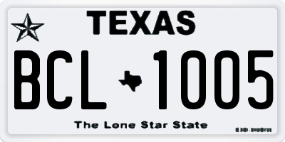 TX license plate BCL1005