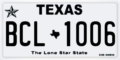TX license plate BCL1006