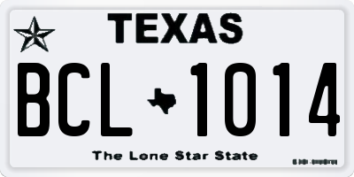 TX license plate BCL1014