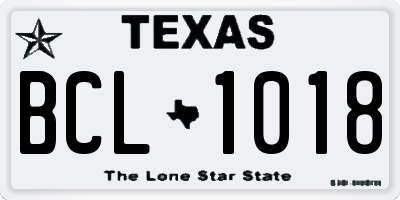 TX license plate BCL1018