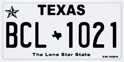 TX license plate BCL1021