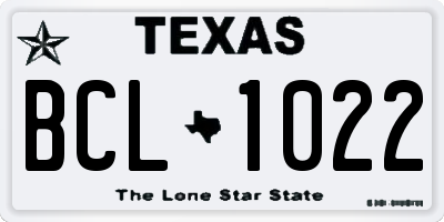 TX license plate BCL1022