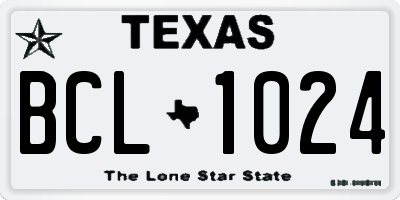 TX license plate BCL1024