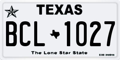 TX license plate BCL1027