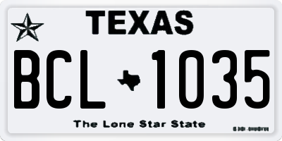 TX license plate BCL1035