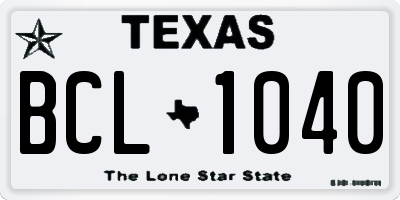TX license plate BCL1040