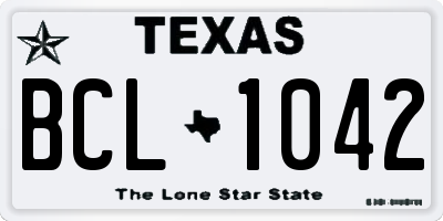 TX license plate BCL1042
