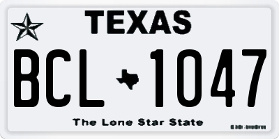 TX license plate BCL1047