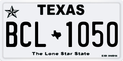TX license plate BCL1050