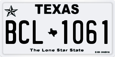 TX license plate BCL1061