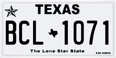 TX license plate BCL1071