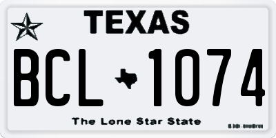 TX license plate BCL1074