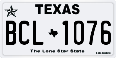 TX license plate BCL1076