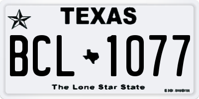 TX license plate BCL1077