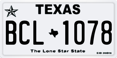TX license plate BCL1078