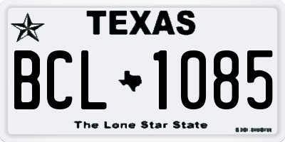 TX license plate BCL1085