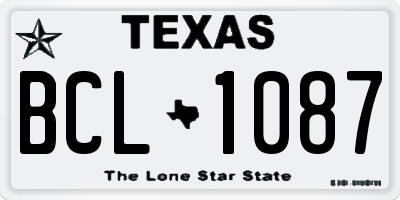 TX license plate BCL1087