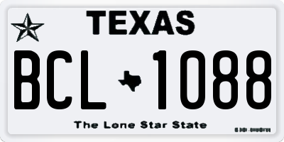 TX license plate BCL1088